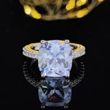 NEW ARRIVAL Luxury Cushion Cut Real silver color Designer AAA+ Quality CZ Diamonds Rings