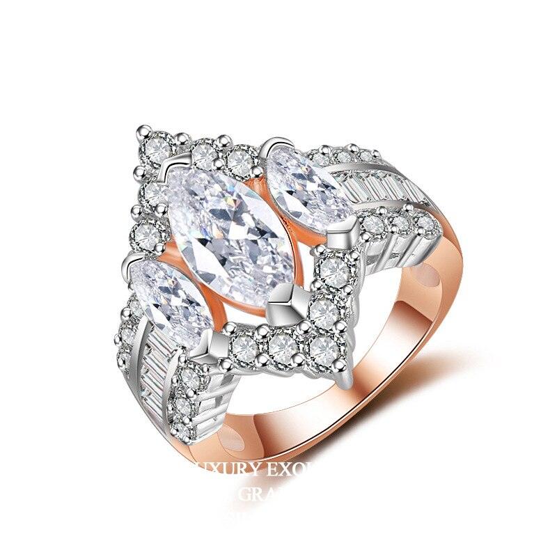 3Diamonds Clove Ring 260 Fashion Ring Platinum Plated 18 Mm - Silver