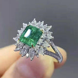 Desirable New Luxury Blue Green Red Color Princess Cut AAA+ CZ AAA+ Diamonds Fashion Rings - Rings Universe