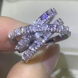 QUALITY RINGS New Arrival Luxury Multi-layered Crossover AAA+ CZ Diamonds Fashion Rings - Rings Universe