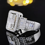 New Arrival - Luxury Rectangle Design Elegant AAA+ Quality CZ Diamonds Engagement Rings