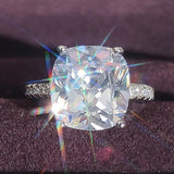 NEW ARRIVAL Luxury Cushion Cut Real silver color Designer AAA+ Quality CZ Diamonds Rings