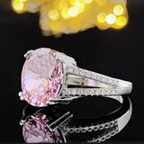 Adorable Luxury Pink Oval Cut Designer AAA+ Cubic Zirconia Diamonds Fashion Rings - Rings Universe
