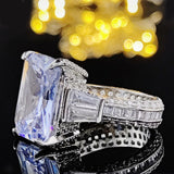 New Arrival Marvelous Luxury Rectangle Cut AAA+ Quality CZ Diamonds Engagement Rings