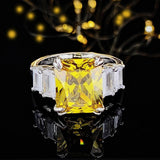 Gorgeous New Arrival Luxury Blue Yellow Color Rectangle AAA+ CZ Diamonds Fashion Rings - Rings Universe