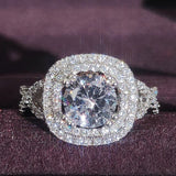 New Arrival Luxury Halo Round Cut Exquisite AAA+ Quality CZ Diamonds Designer Rings
