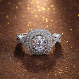 New Arrival Luxury Halo Round Cut Exquisite AAA+ Quality CZ Diamonds Designer Rings