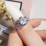 New Arrival Luxury Lotus Design Round Cut AAA+ Quality CZ Diamonds Fashion Rings