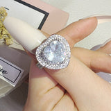 New Lovely  Luxury Heart Cut Design AAA+ Quality CZ Diamonds Engagement Rings