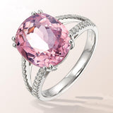 Adorable Luxury Pink Oval Cut Designer AAA+ Cubic Zirconia Diamonds Fashion Rings - Rings Universe