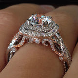 New Arrival Luxury Halo Round Cut Exquisite AAA+ Quality CZ Diamonds Designer Rings