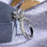New  Arrival Trendy Flower Design AAA+ Quality CZ Diamonds Solitaire Engagement Rings