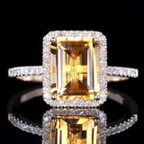 NEW ARRIVAL Designer Fashion Yellow Square Cut AAA+ Quality CZ Diamonds Fashion Rings