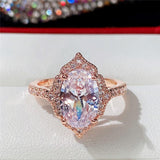 New Arrival Outstanding Luxury Rose Gold Color Marquise Cut AAA+ CZ Diamond Fashion Rings - Rings Universe