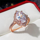 New Arrival Outstanding Luxury Rose Gold Color Marquise Cut AAA+ CZ Diamond Fashion Rings - Rings Universe