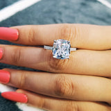 NEW ARRIVAL Luxury Cushion Cut Real silver color Designer AAA+ Quality CZ Diamonds Rings