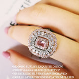 NEW ARRIVAL Dazzling Pink Multi Color Princess Cut AAA+ Quality CZ Diamonds Rings