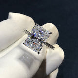 New Arrival Luxury Rectangle Cut Delightful AAA+ Quality CZ Diamonds Engagement Rings