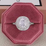 New Arrivals Stunning Pink Yellow Cushion Cut AAA+ Quality CZ Diamonds Luxury Rings