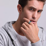 Trendy Multi-Color Carbon Fiber Tungsten Carbide Ring - Rings Universe