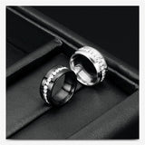 Black and Silver Color Cubic Zirconia Crystals Titanium Steel Rings For Women - ringsuniverse