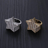New Design Five-pointed Star Micro Paved Zircon Ring - ringsuniverse