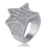 New Design Five-pointed Star Micro Paved Zircon Ring