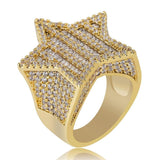 New Design Five-pointed Star Micro Paved Zircon Ring - ringsuniverse