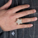 New Design Five-pointed Star Micro Paved Zircon Ring - ringsuniverse