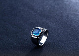 Stylish Square Embedding Green and Blue Crystal Rings - ringsuniverse