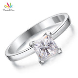 Lovely Classic Solitaire 1 Ct Princess Cut Z Diamond Ring - Rings Universe