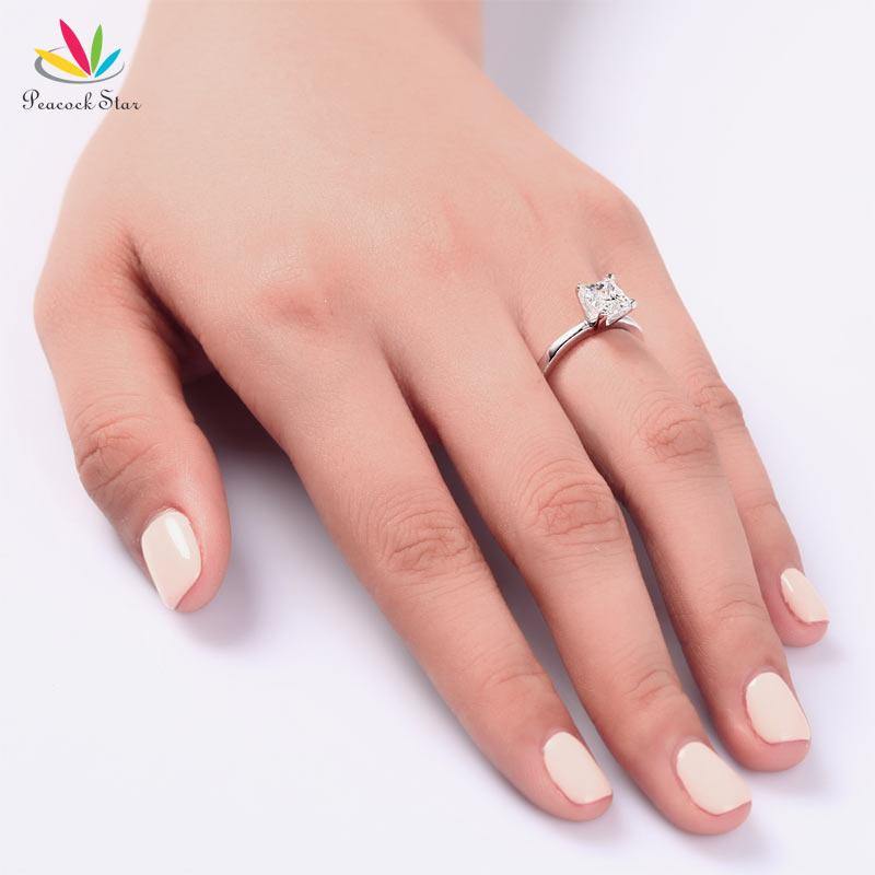 Diamond Halo Engagement Ring 14K White Gold Natural Princess Cut 1.5 Carat  E/VS2 | eBay