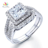 Vintage Glamorous 1.5 Carat Princess Luxury Ring Set - Rings Universe