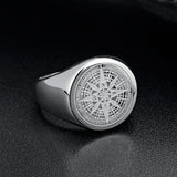 Simple Design Compass Stainless Steel fashion Rings - Rings Universe