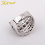Ajojewel Best Selling Fashion Jewelry Black CZ Geometric Vintage Retro Finger Ring Women High Quality Wide Design Party Jewelry - ringsuniverse