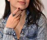 Ajojewel Best Selling Fashion Jewelry Black CZ Geometric Vintage Retro Finger Ring Women High Quality Wide Design Party Jewelry - ringsuniverse