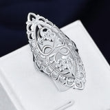Cute Noble Fashion Classic Hollow Silver Color Ring