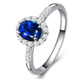 Graceful Silver Lab Sapphire Diamond Ring - ringsuniverse