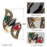 Vintage Collection of Antique Gold Crystal Rings - ringsuniverse