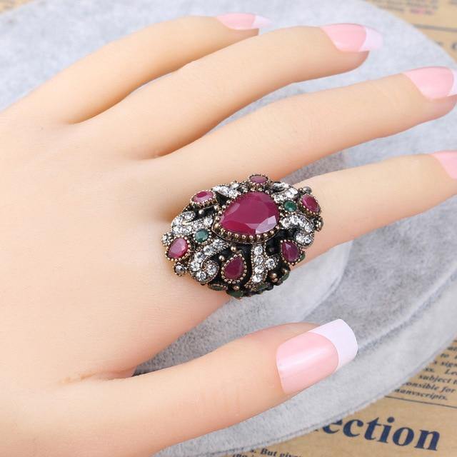 Regal Petals Antique Gold Ring