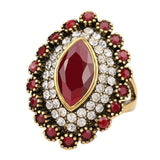 Vintage Collection of Antique Gold Crystal Rings - ringsuniverse