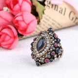 Vintage Collection of Antique Gold Crystal Rings - ringsuniverse
