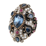 Vintage Collection of Antique Gold Crystal Rings - ringsuniverse