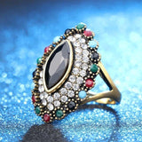 Vintage Collection of Antique Gold Crystal Rings - ringsuniverse