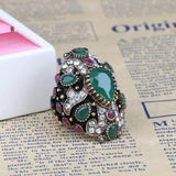 Vintage Collection of Antique Gold Crystal Rings - ringsuniverse