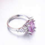 Vintage Silver Pink Sapphire Cocktail Party Ring - Rings Universe