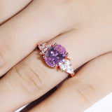 Vintage Silver Pink Sapphire Cocktail Party Ring - Rings Universe