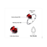 Genuine Silver Garnet Solitaire Gemstone Ring - ringsuniverse