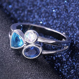 Superb Fascinating Three Different Color AAA Zircon Ring - Rings Universe