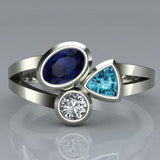 Superb Fascinating Three Different Color AAA Zircon Ring - Rings Universe